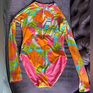 NWT - Trina Turk Large one piece long sleeve swimwear